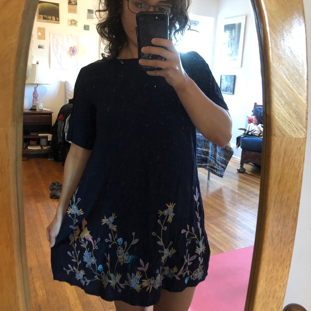Embroidered shift dress (great for work!)